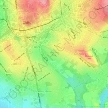 Alexandra Park topographic map, elevation, terrain