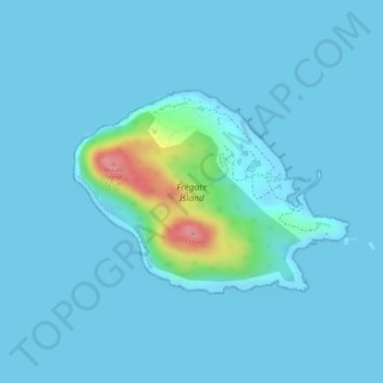 Frégate Island topographic map, elevation, terrain