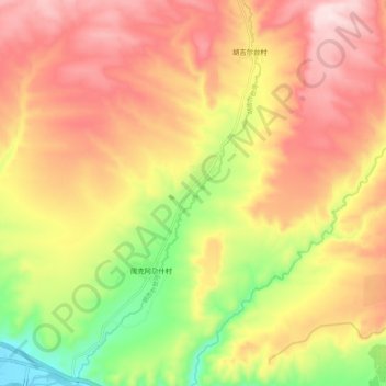 Hujirtay River topographic map, elevation, terrain