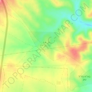 Tel A'rad topographic map, elevation, terrain