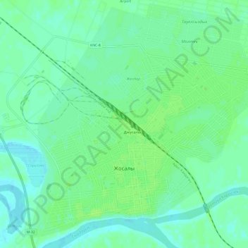 Zhosaly topographic map, elevation, terrain