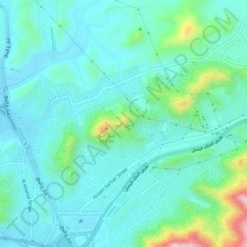 جبل النور topographic map, elevation, terrain