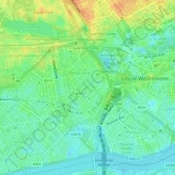 Eaton Square topographic map, elevation, terrain