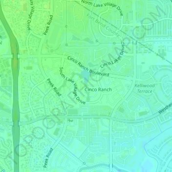 South Lake topographic map, elevation, terrain