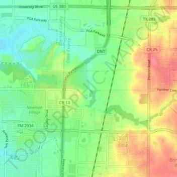 Panther Creek topographic map, elevation, terrain