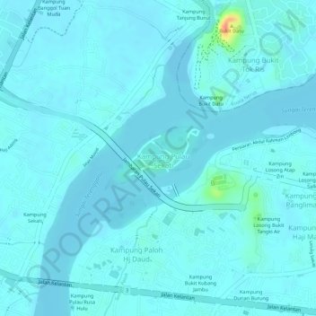 Sekati Island topographic map, elevation, terrain