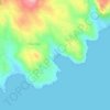 Super Paradise Beach topographic map, elevation, terrain