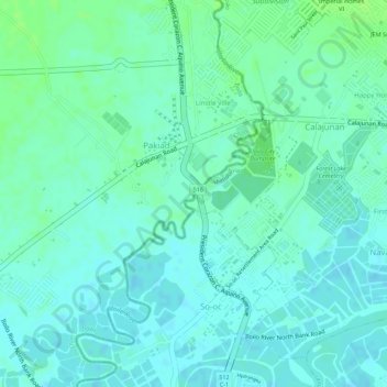 Iloilo River topographic map, elevation, terrain