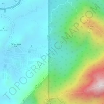 River topographic map, elevation, terrain