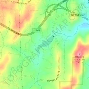 Farlows Lake topographic map, elevation, terrain