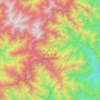 Yordi-Rabe Supse WLS topographic map, elevation, terrain
