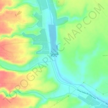 Al Ilb Dam topographic map, elevation, terrain