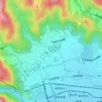 Arisugawa River topographic map, elevation, terrain