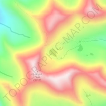 Sunlight Lake topographic map, elevation, terrain