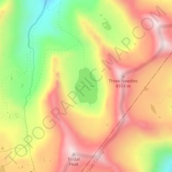 Blue Lake topographic map, elevation, terrain