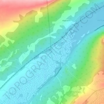 Veslåe topographic map, elevation, terrain