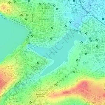 Lower Lake topographic map, elevation, terrain