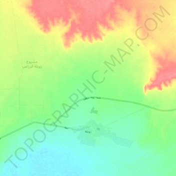 Zawilah topographic map, elevation, terrain