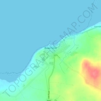 Bowmore topographic map, elevation, terrain