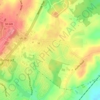 Lake topographic map, elevation, terrain