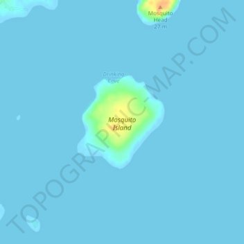 Mosquito Island topographic map, elevation, terrain