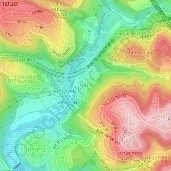 Motza topographic map, elevation, terrain