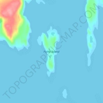 Pichit Island topographic map, elevation, terrain