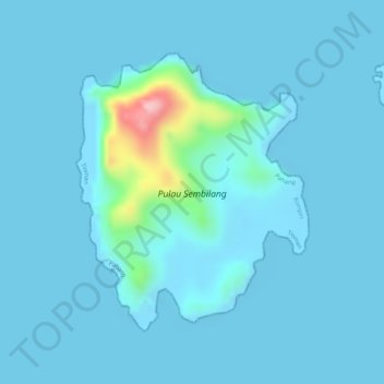 Pulau Sembilang topographic map, elevation, terrain