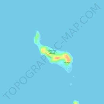 Camanga Island topographic map, elevation, terrain