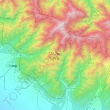 Mehao WLS topographic map, elevation, terrain