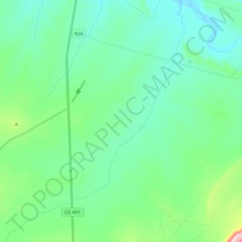 Dead Mans Wash topographic map, elevation, terrain