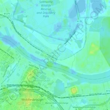 Port Clarence topographic map, elevation, terrain