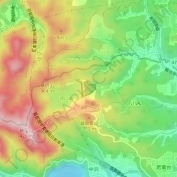 本沢ダム topographic map, elevation, terrain