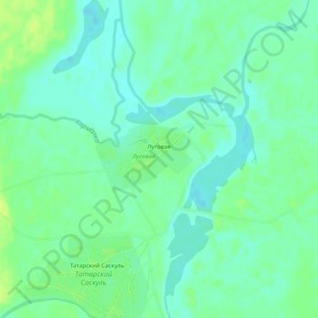 Луговая topographic map, elevation, terrain