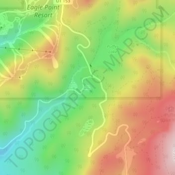 Mirror Lake topographic map, elevation, terrain