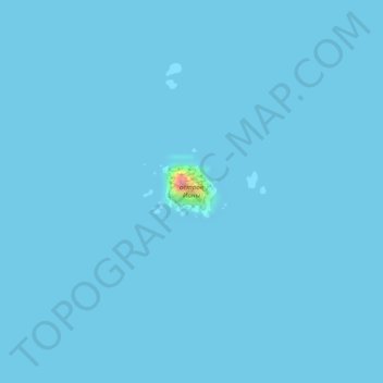 Iony Island topographic map, elevation, terrain