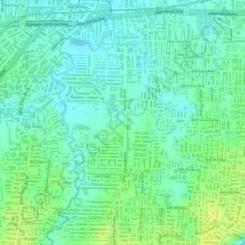 Taman Cadika Pramuka topographic map, elevation, terrain