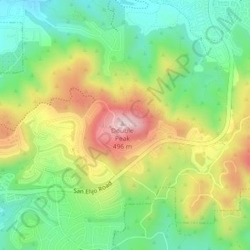 Double Peak Park topographic map, elevation, terrain