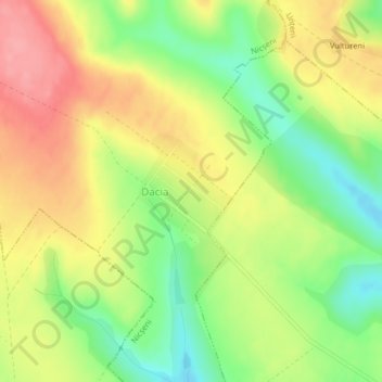 Botoșani topographic map, elevation, terrain