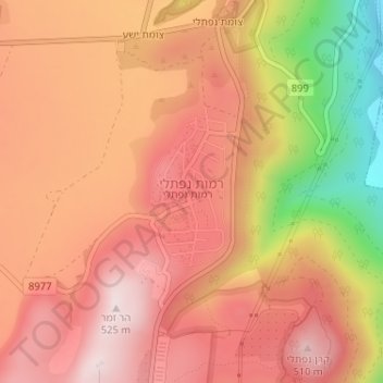 Ramot Naftali topographic map, elevation, terrain