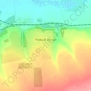 Novy Urgal topographic map, elevation, terrain