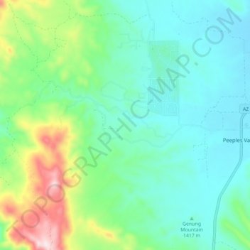 Peeples Valley topographic map, elevation, terrain