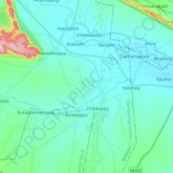 Jaula topographic map, elevation, terrain