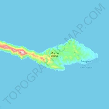 Misima Island topographic map, elevation, terrain
