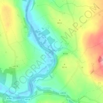 Ladywell topographic map, elevation, terrain