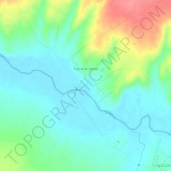 Курманаево topographic map, elevation, terrain