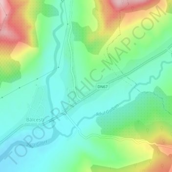 Gorj topographic map, elevation, terrain