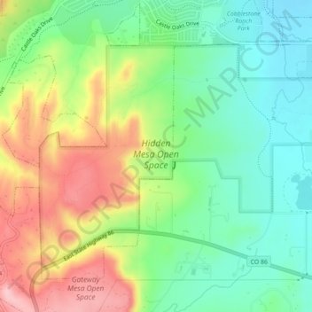 Hidden Mesa Open Space topographic map, elevation, terrain