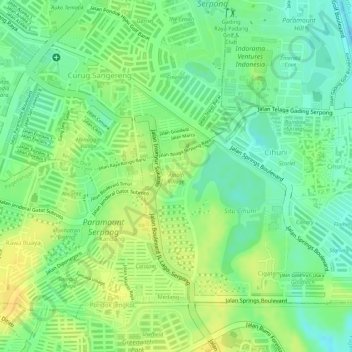 Amalfi Village topographic map, elevation, terrain