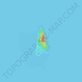 Pulau Senua topographic map, elevation, terrain